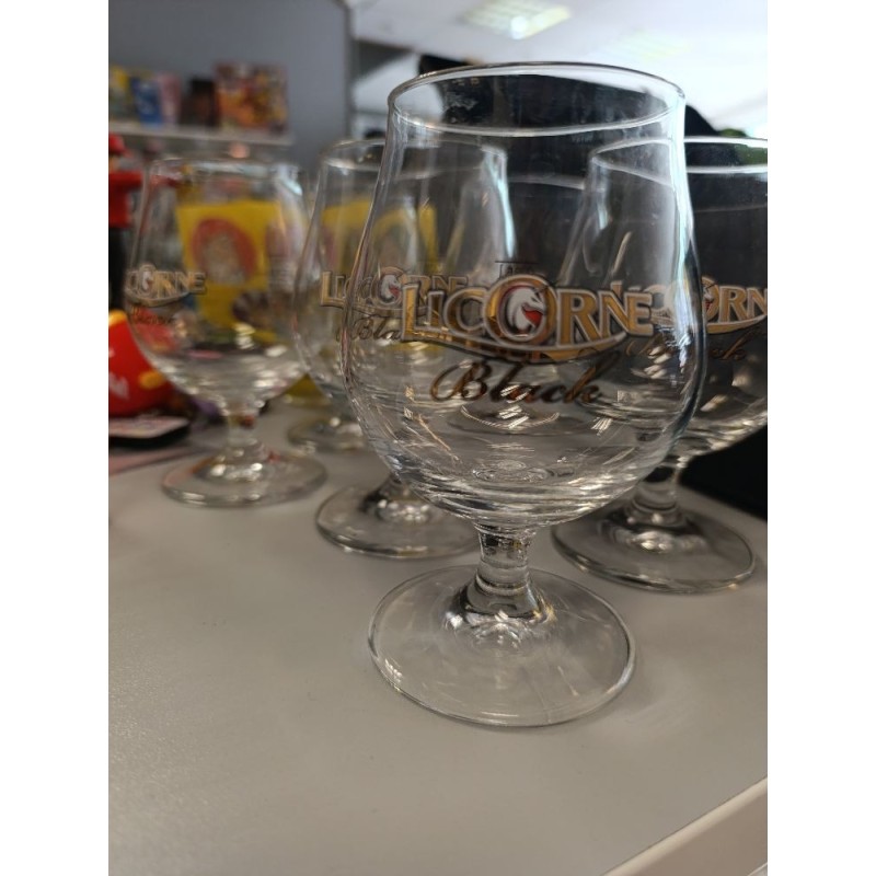 6 verres licorne black 0.25l