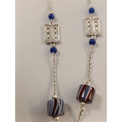 Sautoir métal + perles verres
