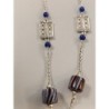 Sautoir métal + perles verres