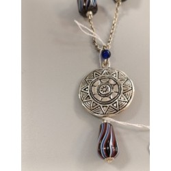 Sautoir métal + perles verres
