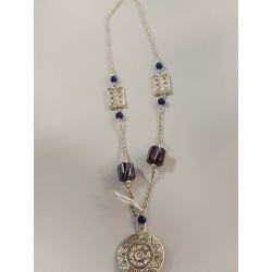 Sautoir métal + perles verres