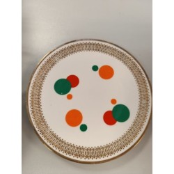 ensemble tasse, sous tasses et assiette à dessert Bavaria cercles oranges