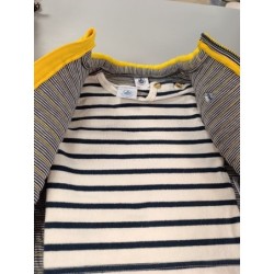 ensemble pull marinière + gilet sans manches petit bateau 12 mois