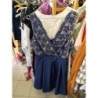 robe bleu marine dentelle angeleye taille 36-38 