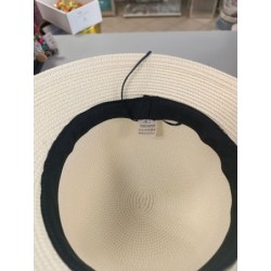 chapeau de plage noeud  pieds de poule 