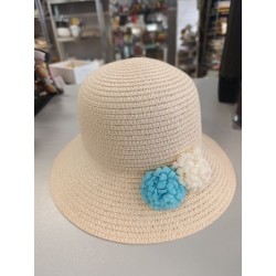 chapeau de plage 2 fleurs...