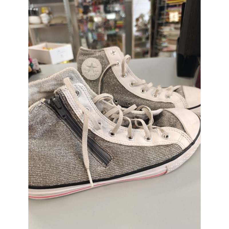 converses 38.5 gris argenté