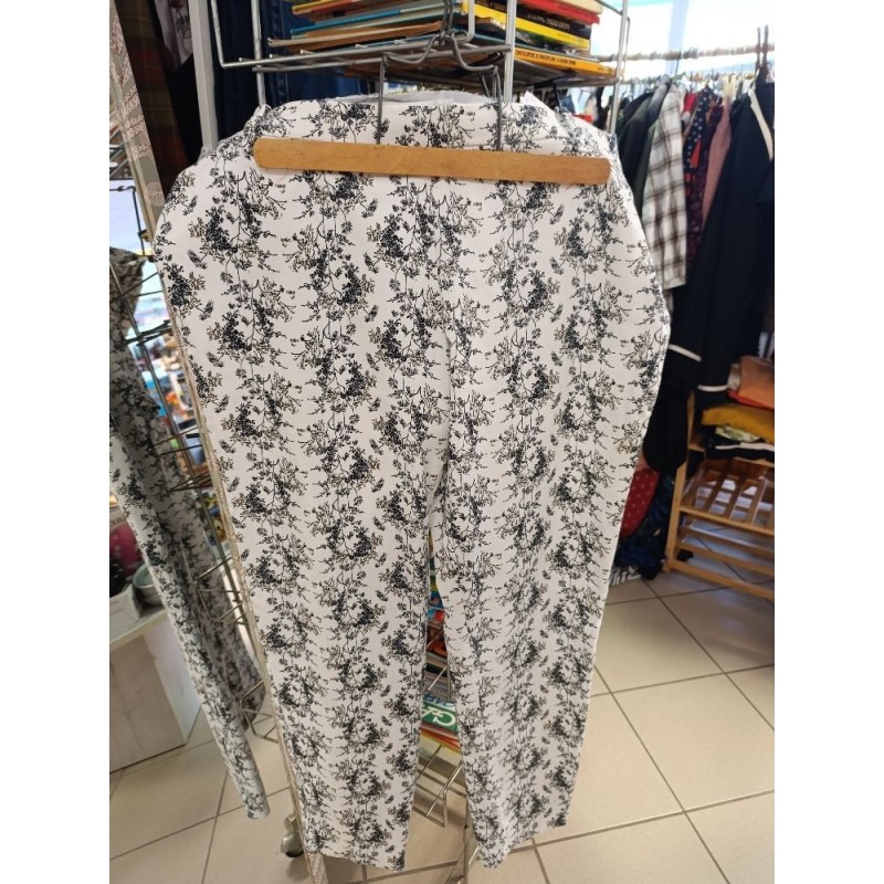 pantalon d'été noir et blanc h&m taille 42