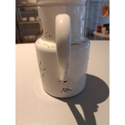 Cafetière métal décors fleurs vintage