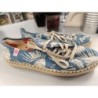 chaussures en toile et cordes bleu motifs tropicaux pointure 37