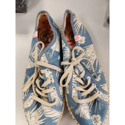 chaussures en toile et cordes bleu motifs tropicaux pointure 37