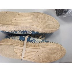 chaussures en toile et cordes bleu motifs tropicaux pointure 37