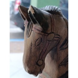 cheval à bascule décoration bois exotique 