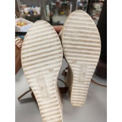 sandales tom tailor compensé noeuds doré-blanc semelles cordes