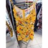 combishort à bretelles effet robe jaune à fleurs taille 38