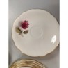 lot de 12 tasses + sous tasses vintages Gien Chambord rose anglaise