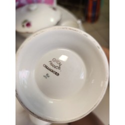 cafetière vintage Gien Chambord rose anglaise