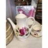 cafetière vintage Gien Chambord rose anglaise