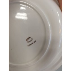 plat rond creux vintage chambord Gien rose anglaise