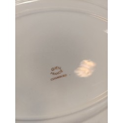 plat ovale vintage Gien chambord rose anglaise