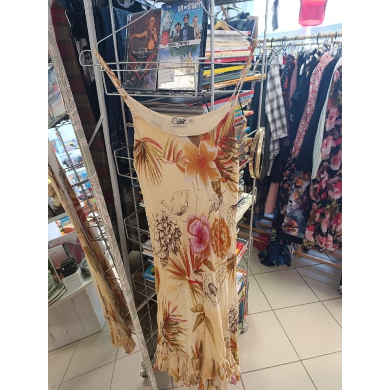 robe à bretelle céline motif tropicaux taille s