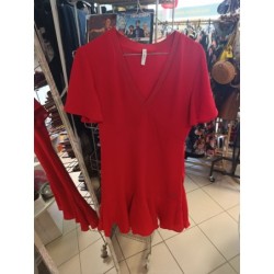 robe manches courtes rouge...