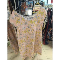 robe manches courtes rose...