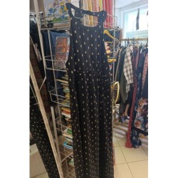 Longue robe noire pois...