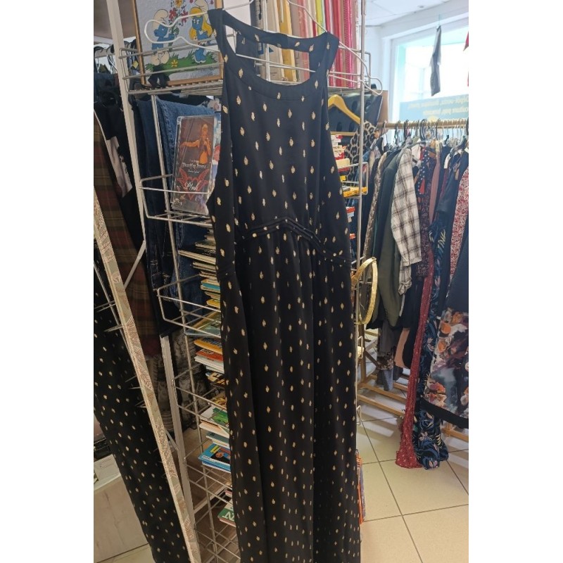Longue robe noire pois dorée promod taille 36 