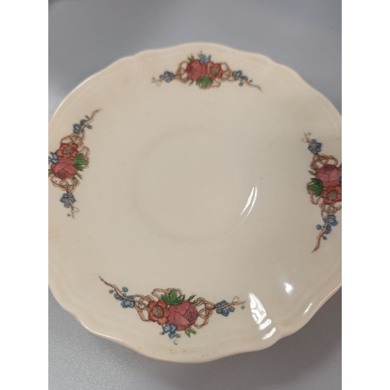 sous tasse sarreguemines alsacien Loux 4 fleurs modèle 2 