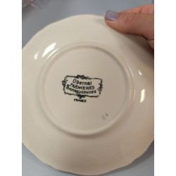 sous tasse sarreguemines alsacien Loux 4 fleurs modèle 2 