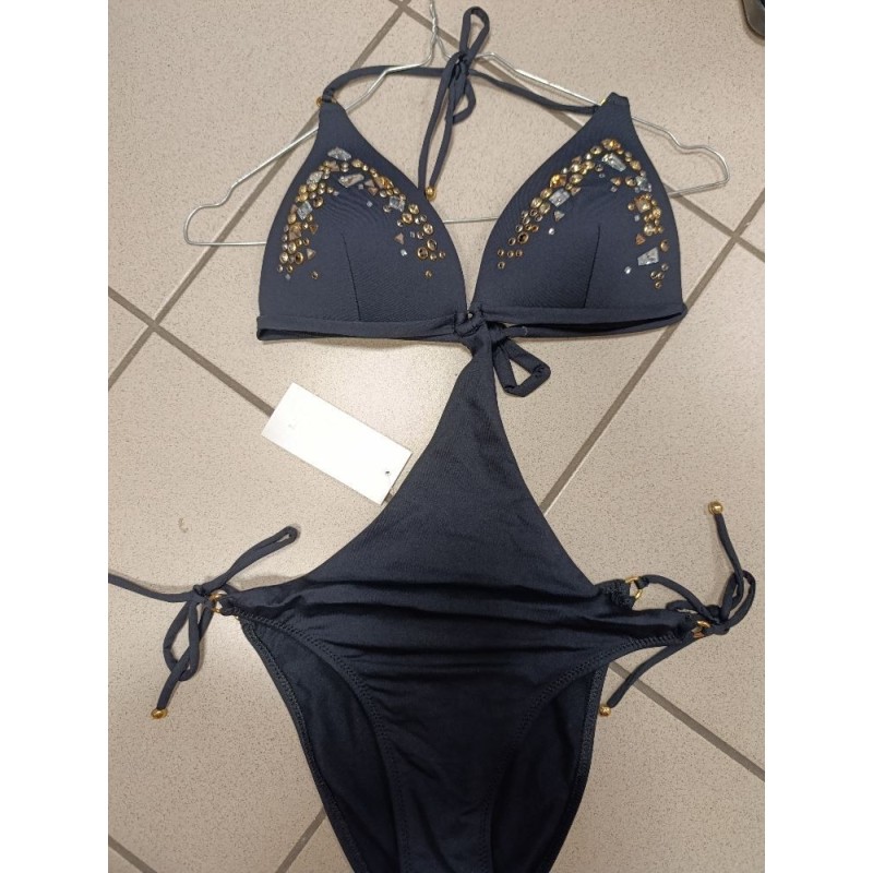 maillot de bain noir grands brillants pain de sucre neuf 90 c