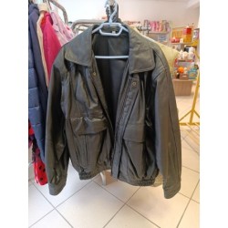 veste en cuir vintage noir...