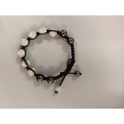 bracelet shambala strass blanc et noir