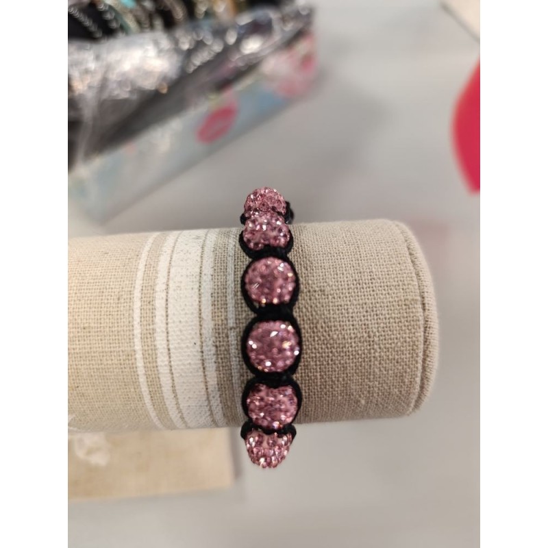 bracelet shambala rose strass