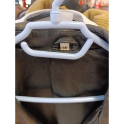 veste en cuir vintage noir tirant sur brun taille 56