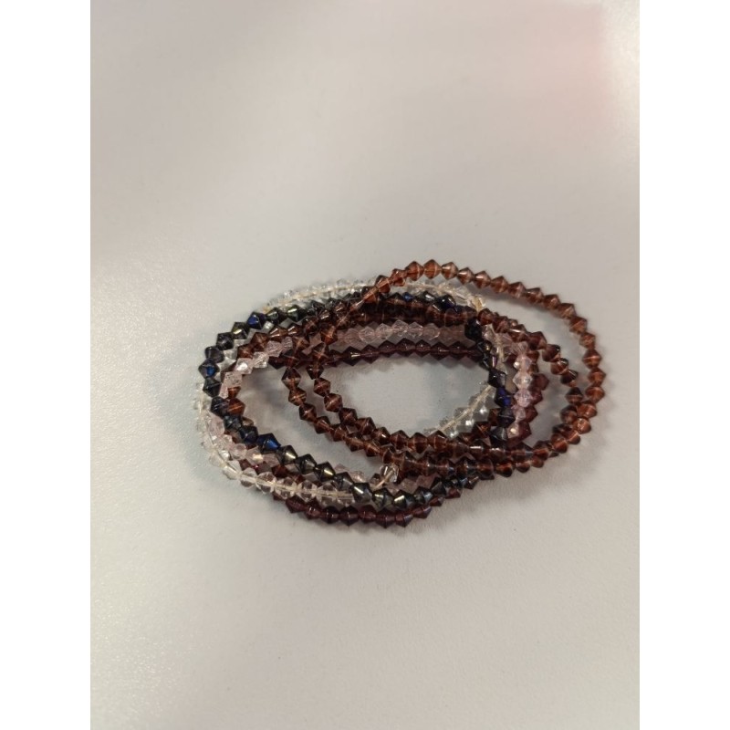 lot 7 bracelets perles forme toupie pierres naturelles