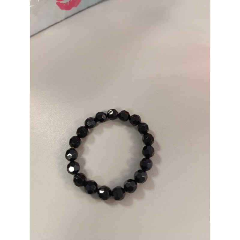 bracelet style vintage billes facette noires