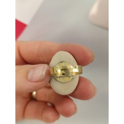 bague galet poisson orange réglable