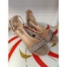 sandale peau de pêche beige strass 38