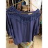 tunique manches 3/4 couleur bleu marine lavande molly bracken S/M