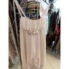 Robe à bretelle en voile chic rose en satin devant couleur rose pastel taille 38