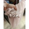 Robe à bretelle en voile chic rose en satin devant couleur rose pastel taille 38