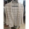 veste blanches fin carreaux noir tissu type lin taille S