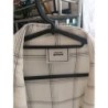veste blanches fin carreaux noir tissu type lin taille S
