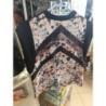 haut sans manches Zara noir et fleuris taille S