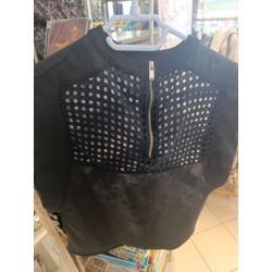 haut sans manches Zara noir et fleuris taille S