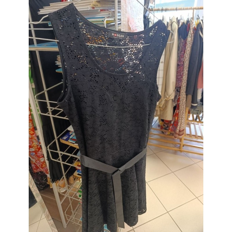 robe noire sans manches dentelle Morgan taille S