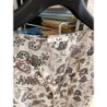 tunique sans manches blanche motif cachemire rose taille 42