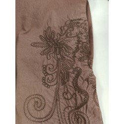 pantacourt marron broderies jacquline riu taille 42